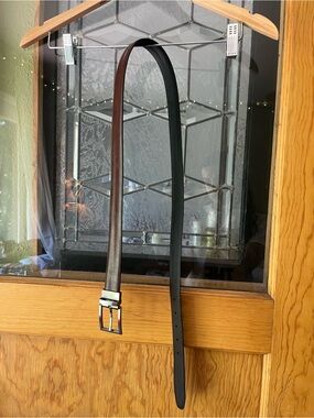 Reversible Two-Tone Leather Belt — Brown and Black
